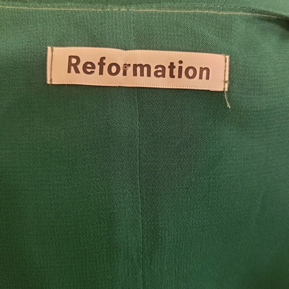 Reformation Deep V-Neck Long Sleeve Emerald Green Maxi Dress - Picture 5 of 6